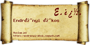Endrényi Ákos névjegykártya